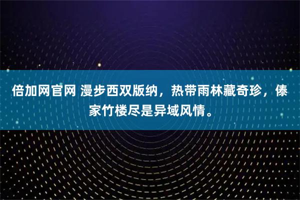 倍加网官网 漫步西双版纳，热带雨林藏奇珍，傣家竹楼尽是异域风情。